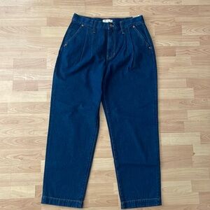 Madewell pleated baggy straight woodham wash jeans
